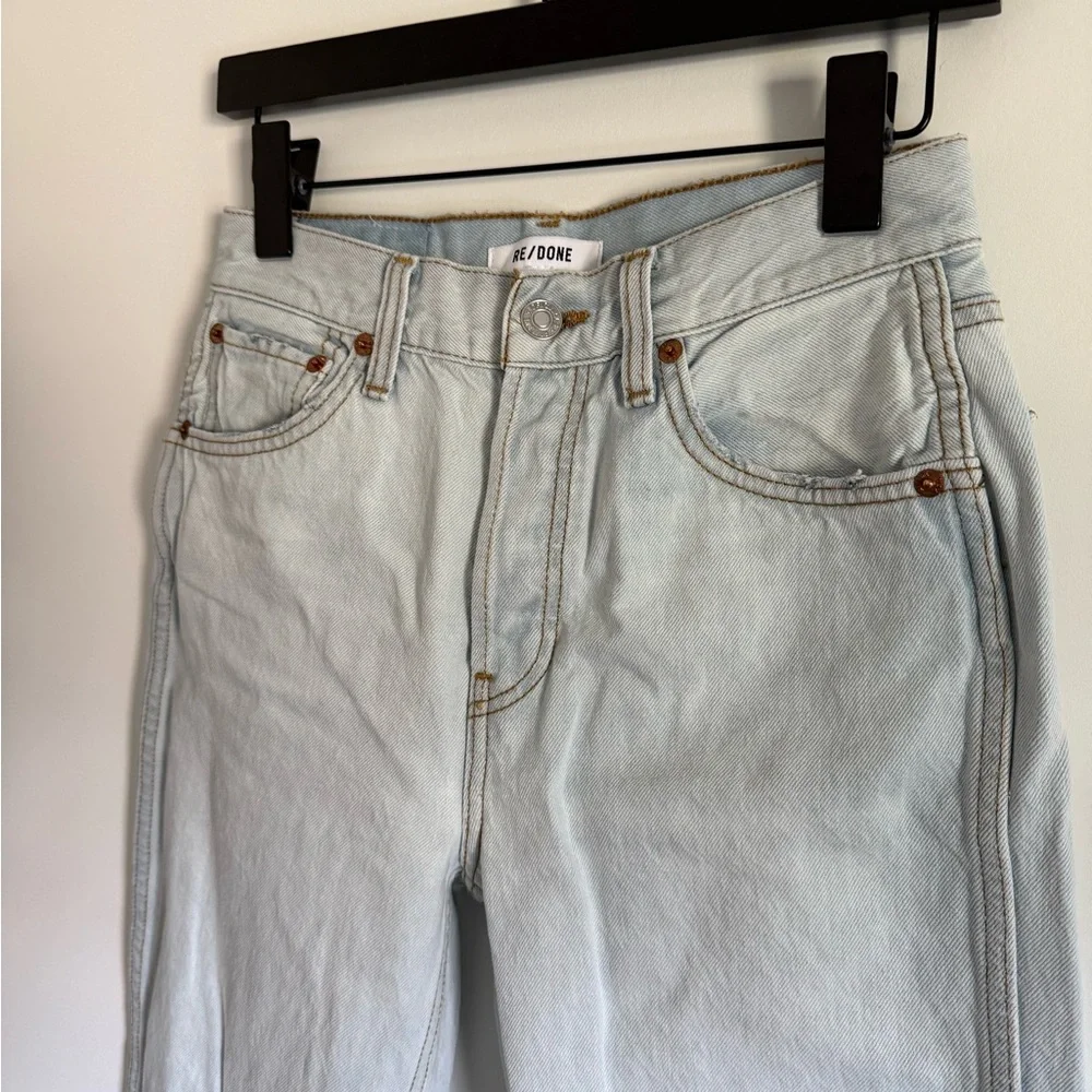 $295 Re/Done 90s High Rise Loose Bleach Destroy - 25